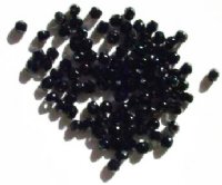 100 4mm Faceted Opaque Black Firepolish Beads
